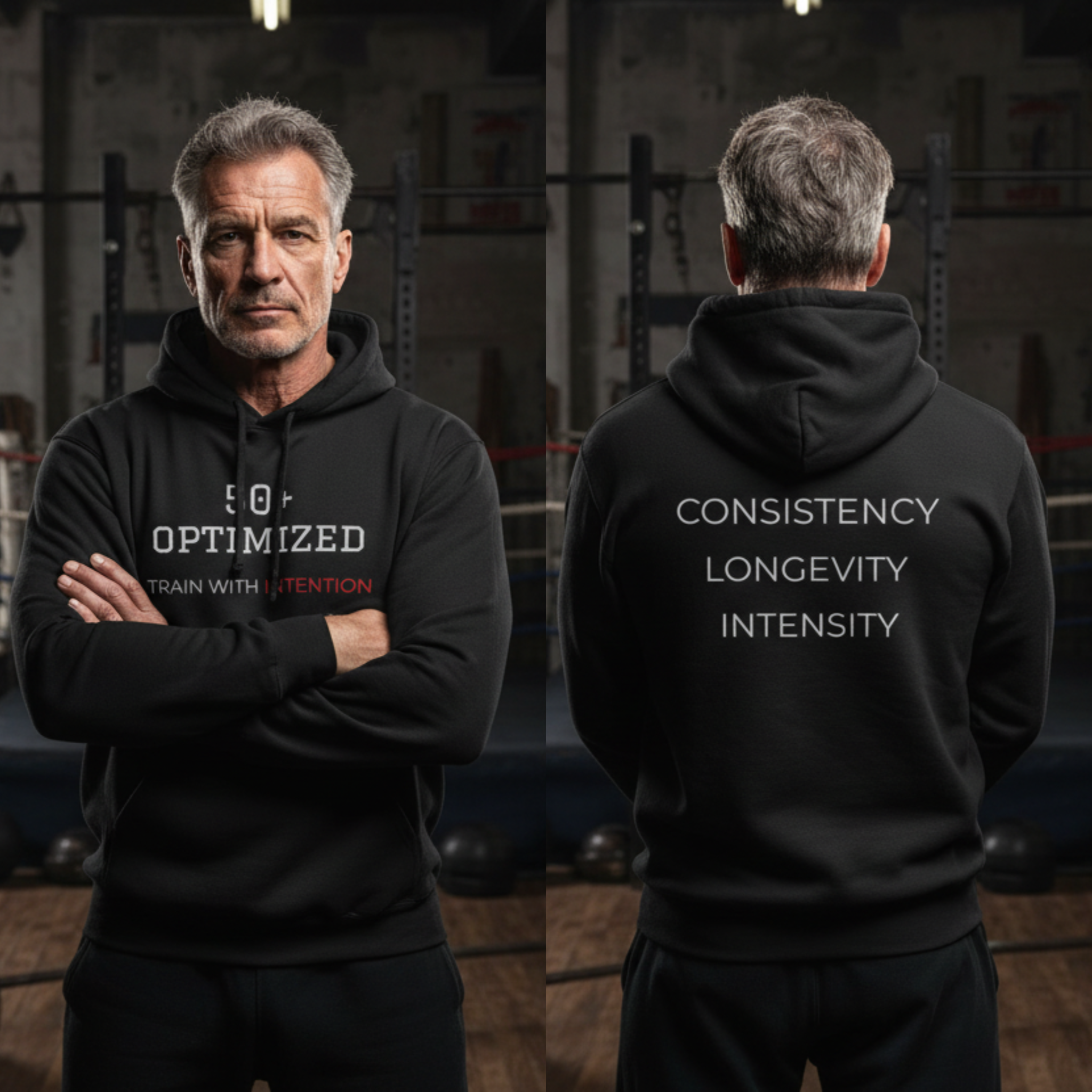 50+ Optimized Hoodie - Back Slogan